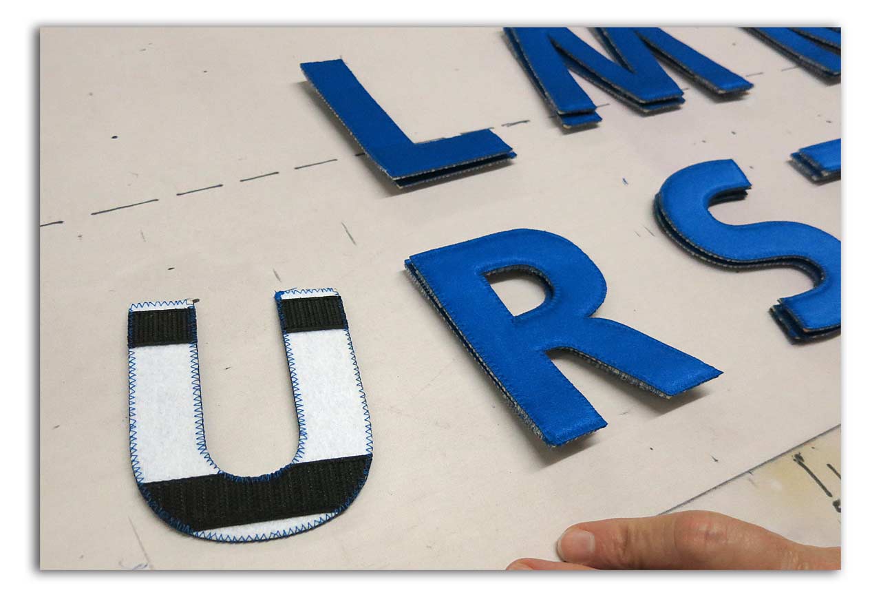 Velcro Letters for personalized Baptismal Banner